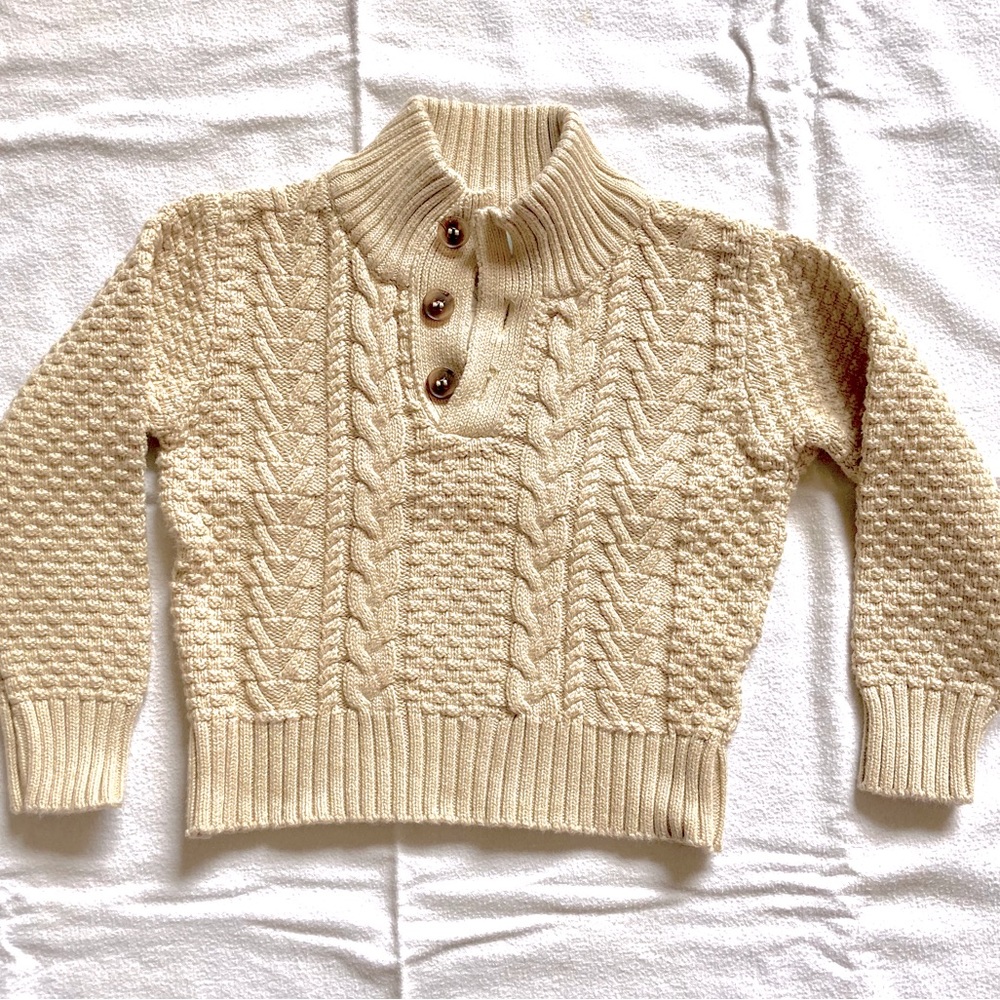 Peek Little Peanut Cotton Cable Knit Sweater